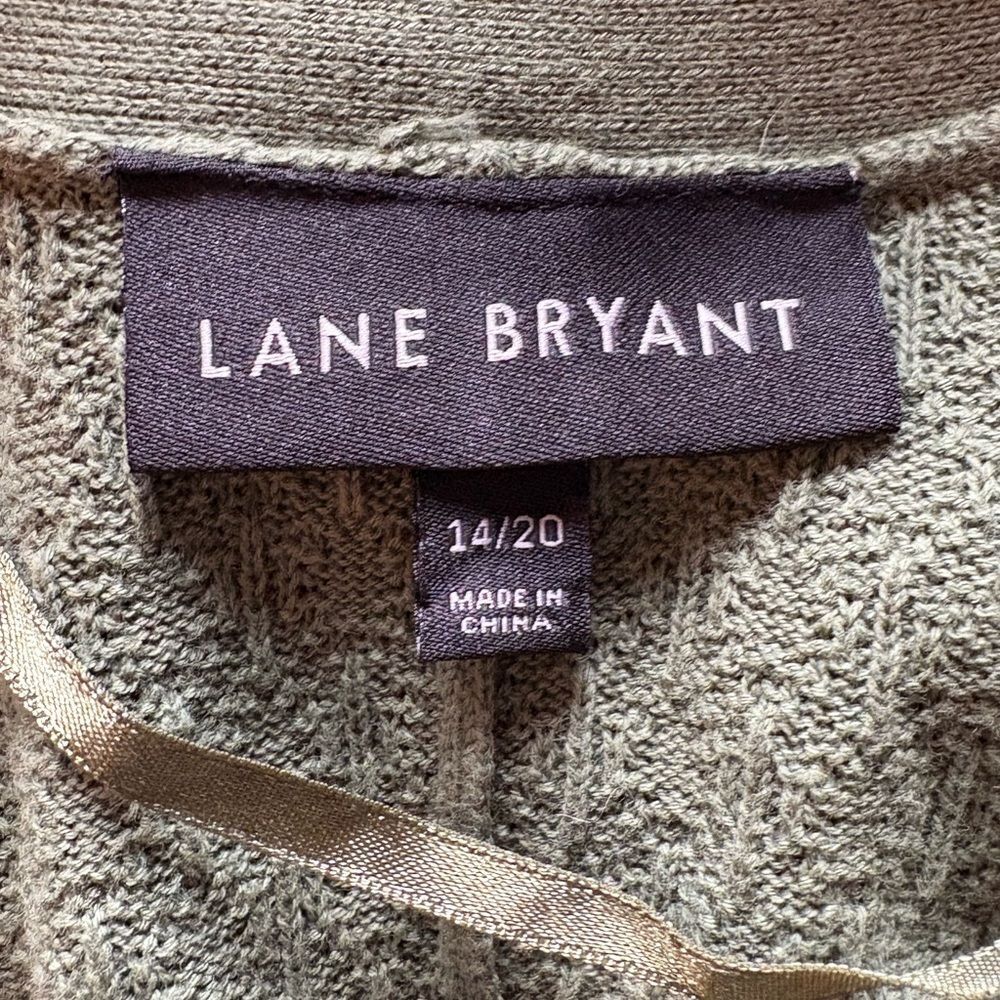Lane Bryant Green Knit Tassel Kimono Plus Size 14-20 Open Front NWOT - Picture 2 of 2